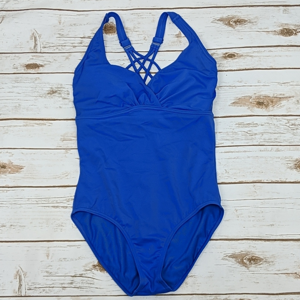 Prana Katana One Piece Swimsuit Blue 34D/S